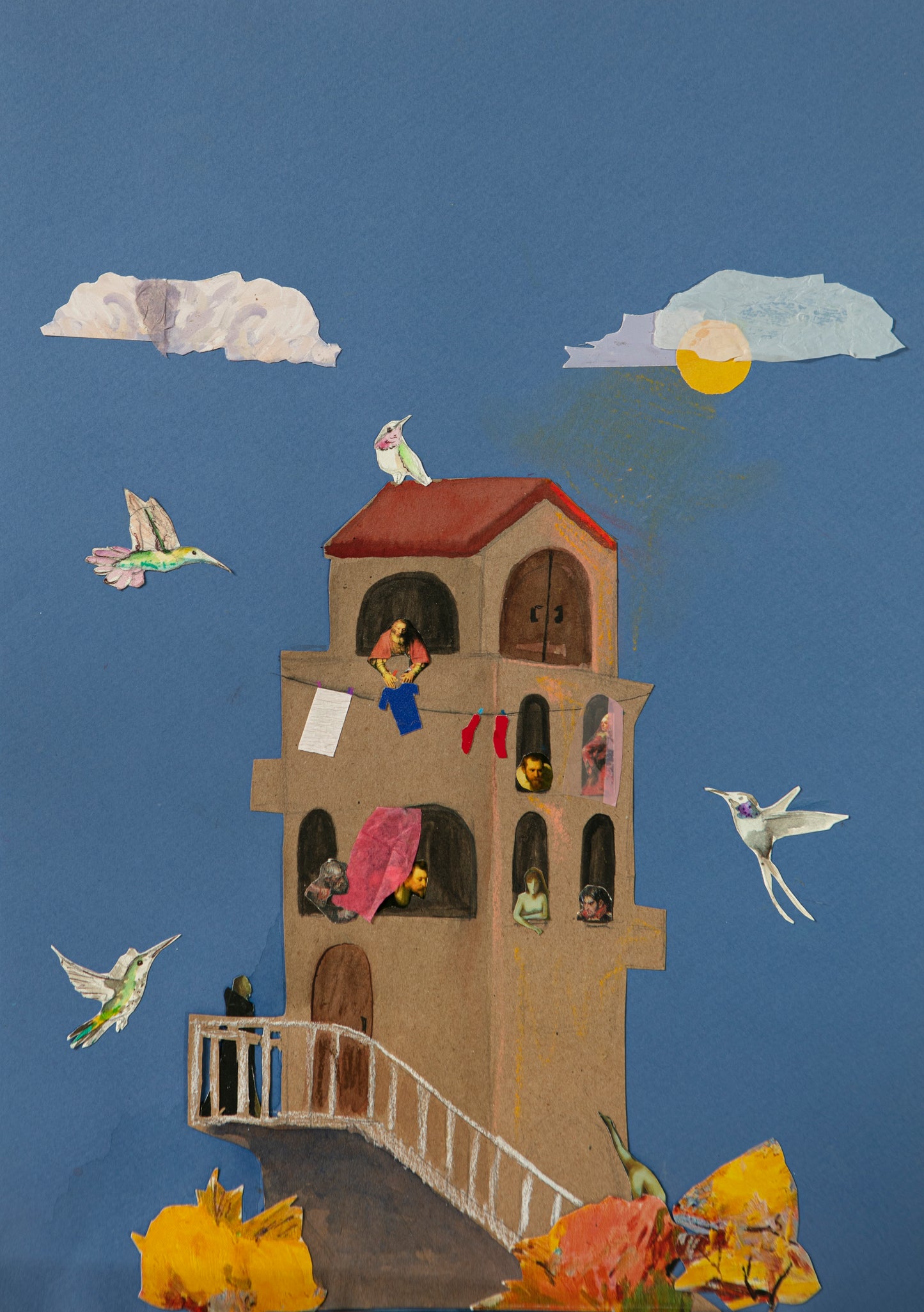 ''Household'',Size-42x30, Medium-Collage, 2023