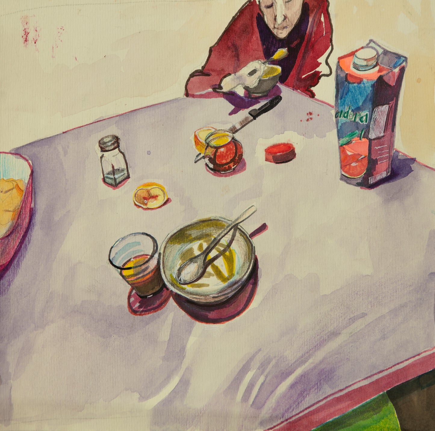 'Post war evening'',Size-23x24, Medium- Paper, mixed technique, 2021