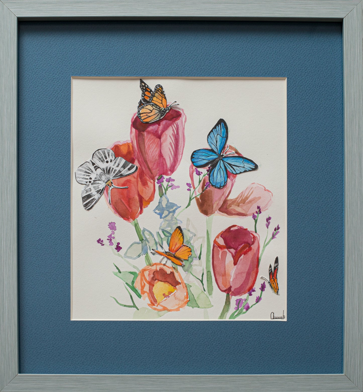 "Butterfly" series, Size-33x30, Medium-paper, mixed technique 2024