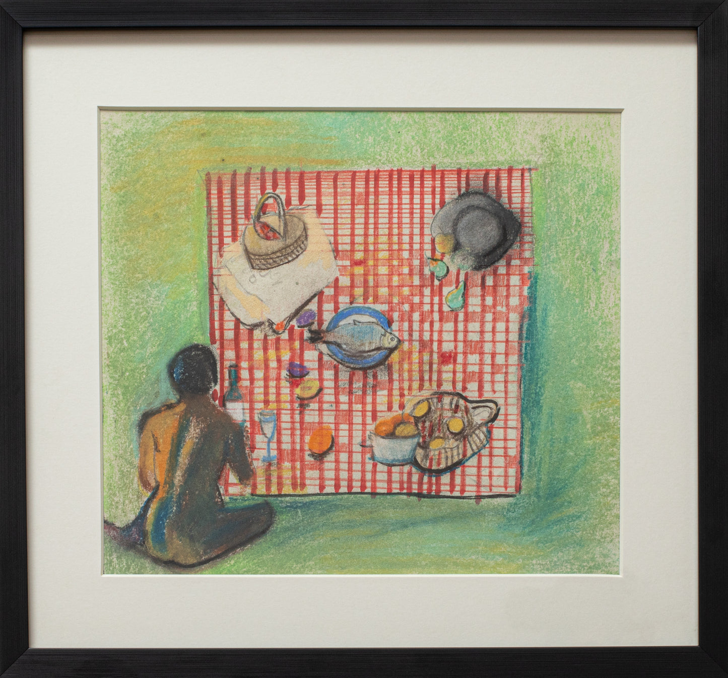 ''Picnic'',Size-24x25, Medium-paper, pastel, 2020