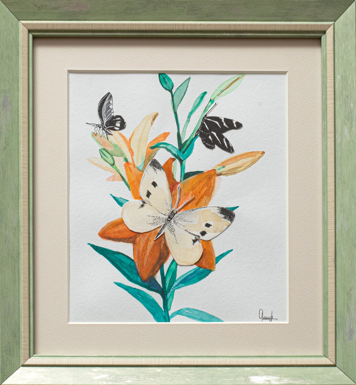 "Butterfly" series, Size-18x16, Medium-paper, mixed technique 2024