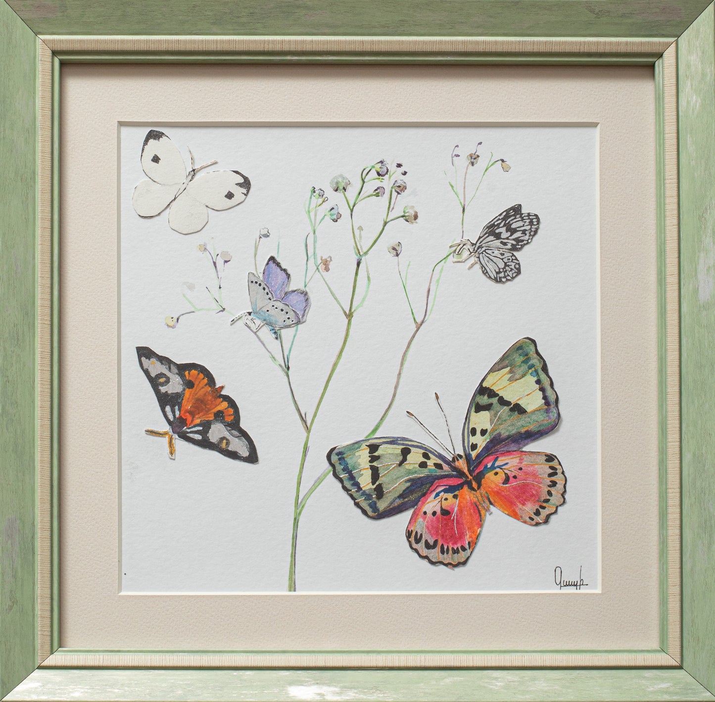 "Butterfly" series, Size-30x30, Medium-paper, mixed technique 2024