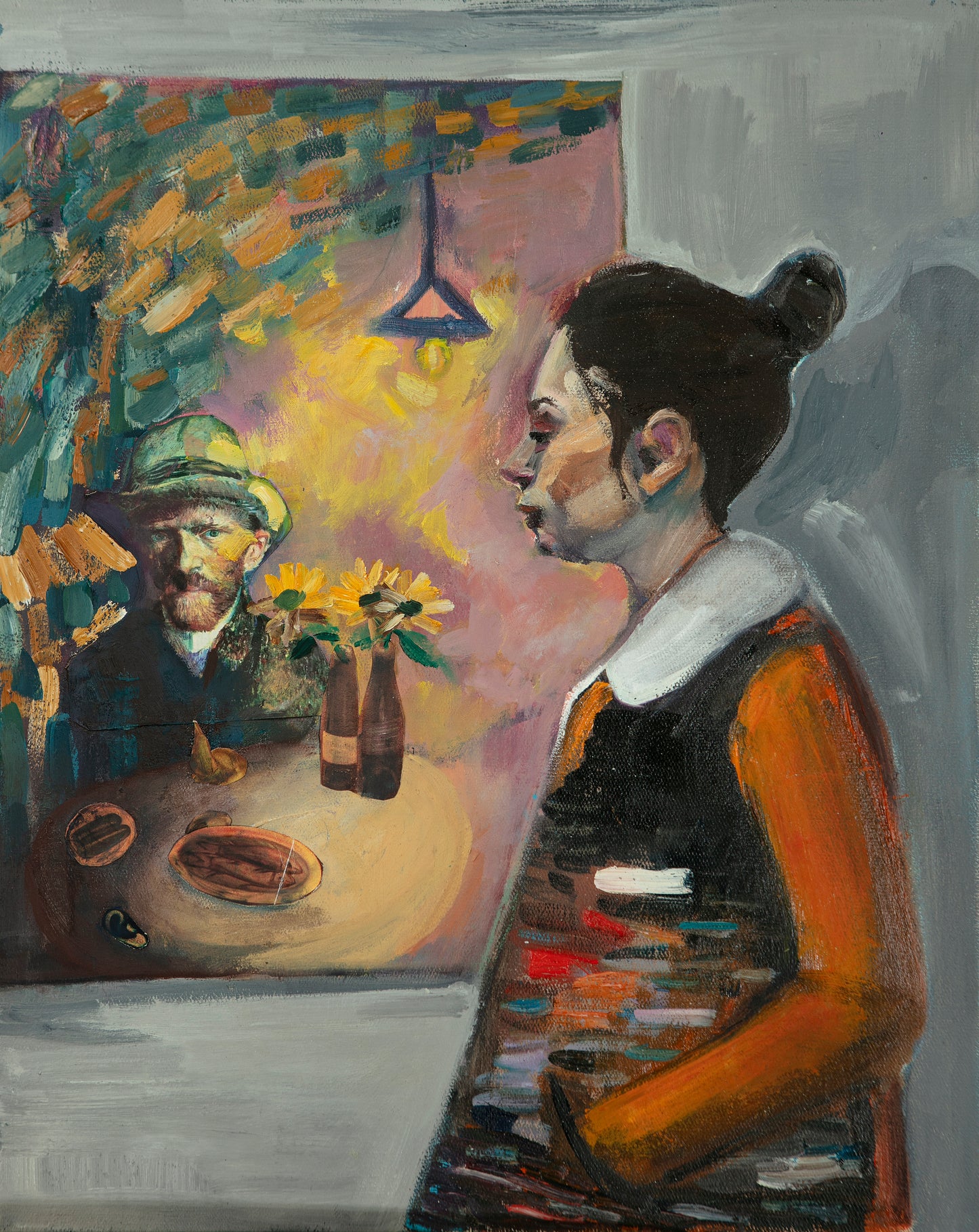 ''With Gogh'',Size-45x38, Medium-oil on canvas, 2022