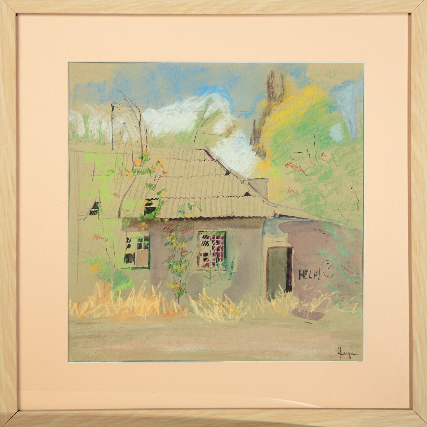 ''Help'',Size-30x29, Medium-paper, mixed technique, 2021