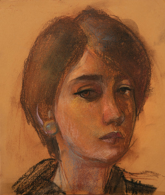 ''Portrait'',Size-23x21, Medium-paper, pastel 2020